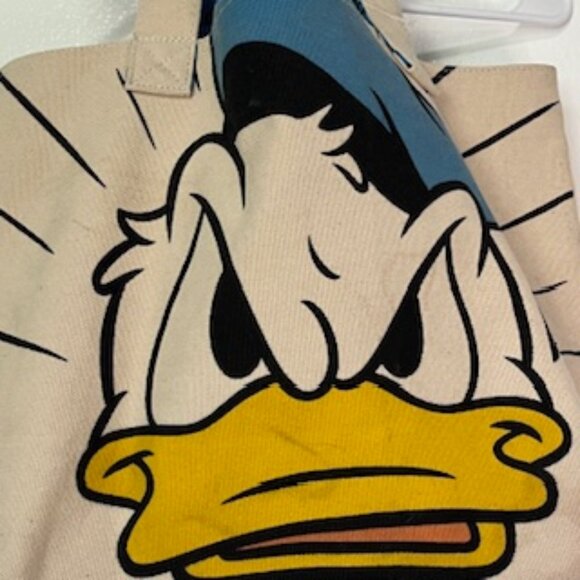 Disney Donald Duck Canvas Tote Bag Fabric Lined - Picture 5 of 8